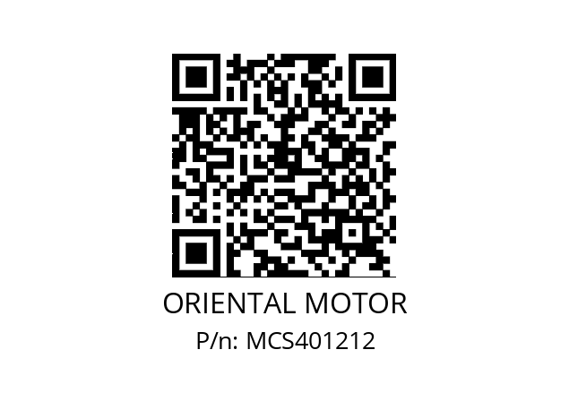   ORIENTAL MOTOR MCS401212