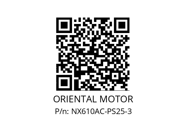   ORIENTAL MOTOR NX610AC-PS25-3