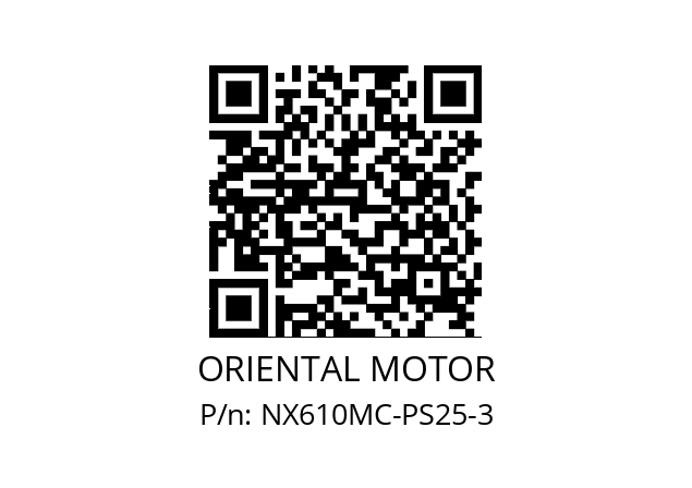   ORIENTAL MOTOR NX610MC-PS25-3