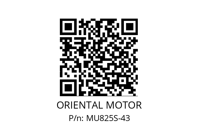   ORIENTAL MOTOR MU825S-43