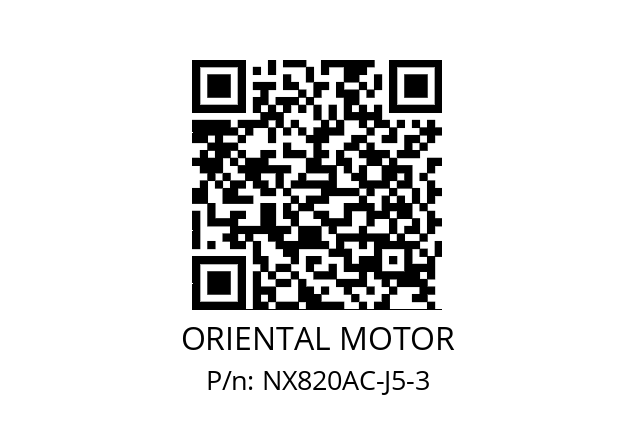   ORIENTAL MOTOR NX820AC-J5-3