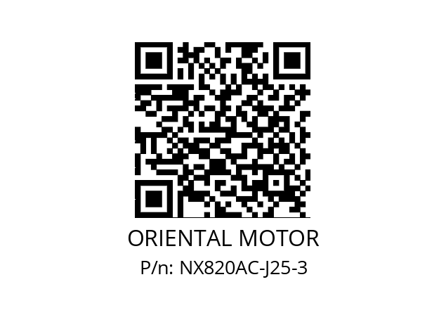   ORIENTAL MOTOR NX820AC-J25-3