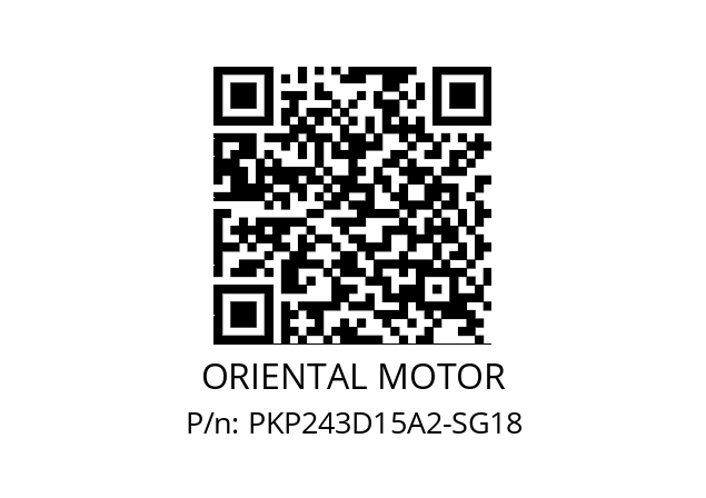   ORIENTAL MOTOR PKP243D15A2-SG18