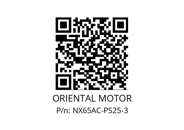   ORIENTAL MOTOR NX65AC-PS25-3