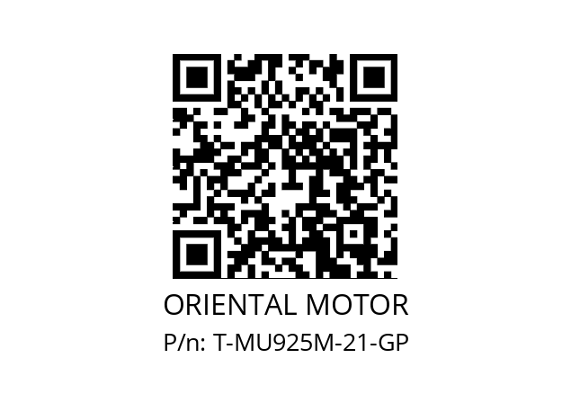   ORIENTAL MOTOR T-MU925M-21-GP