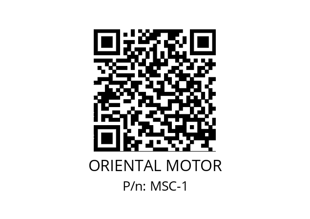   ORIENTAL MOTOR MSC-1