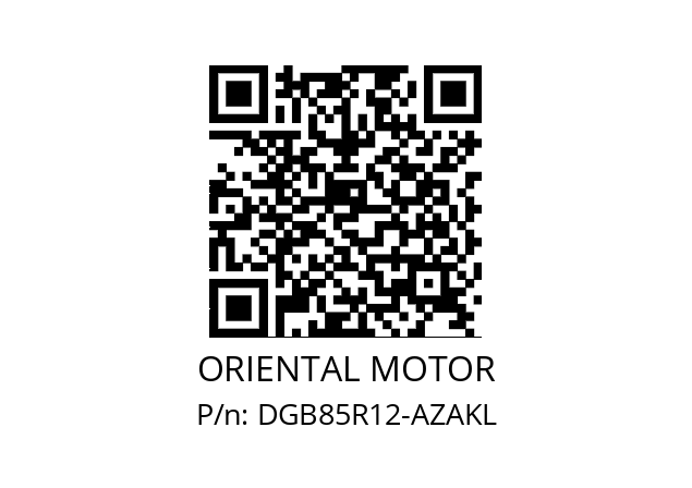   ORIENTAL MOTOR DGB85R12-AZAKL