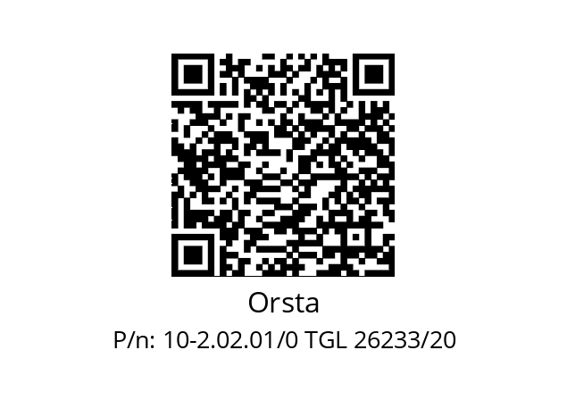   Orsta 10-2.02.01/0 TGL 26233/20