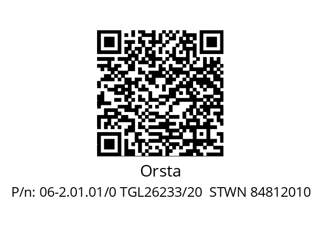   Orsta 06-2.01.01/0 TGL26233/20  STWN 84812010