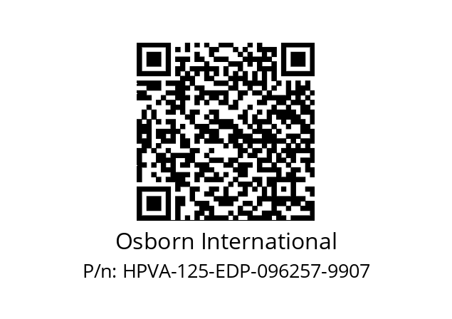   Osborn International HPVA-125-EDP-096257-9907