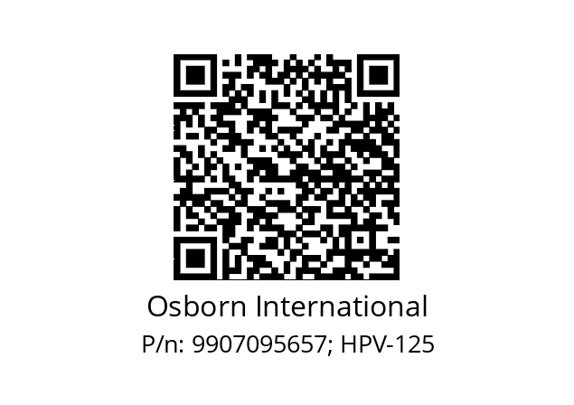   Osborn International 9907095657; HPV-125