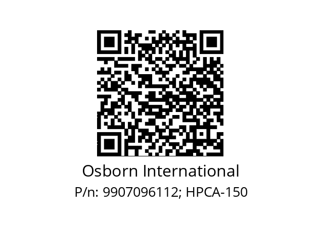   Osborn International 9907096112; HPCA-150