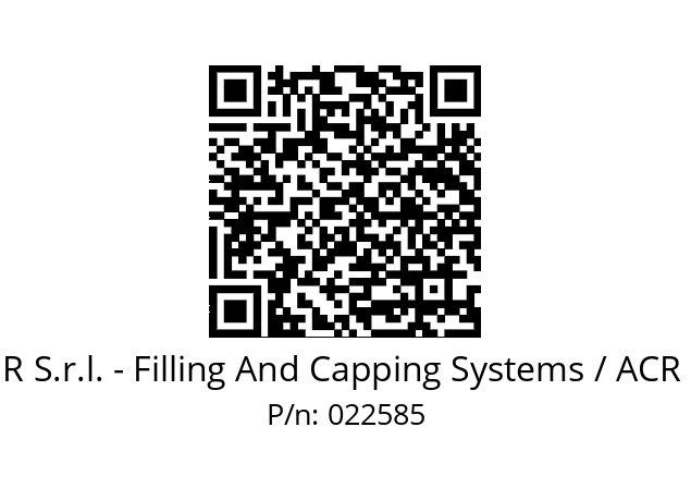   A C R S.r.l. - Filling And Capping Systems / ACR SRL 022585