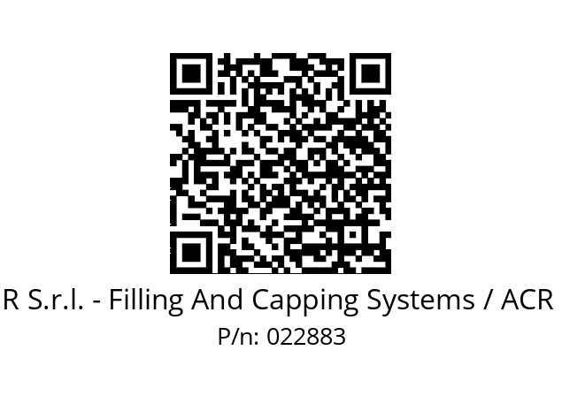   A C R S.r.l. - Filling And Capping Systems / ACR SRL 022883