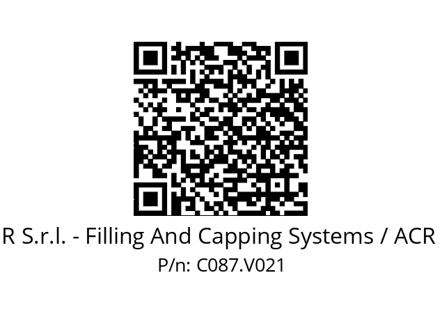   A C R S.r.l. - Filling And Capping Systems / ACR SRL C087.V021