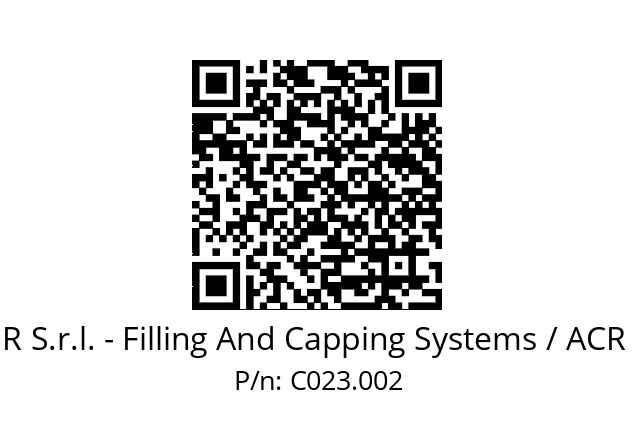   A C R S.r.l. - Filling And Capping Systems / ACR SRL C023.002