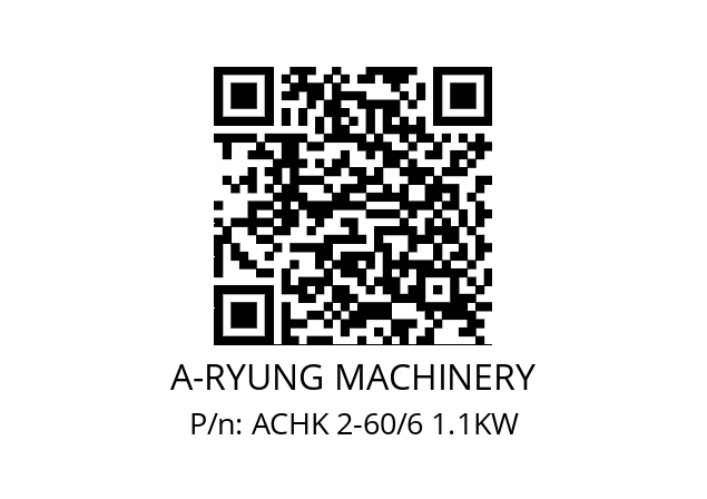   A-RYUNG MACHINERY ACHK 2-60/6 1.1KW