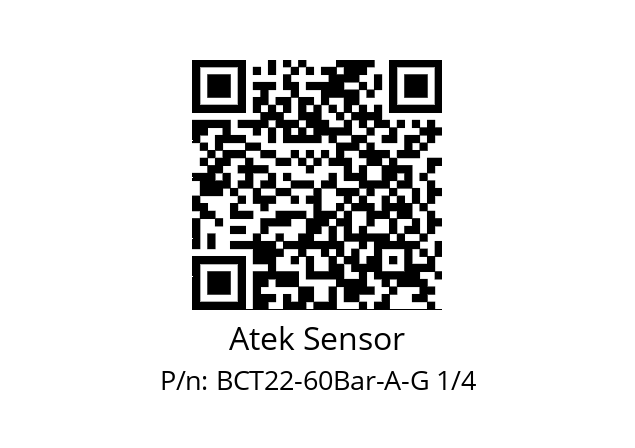   Atek Sensor BCT22-60Bar-A-G 1/4