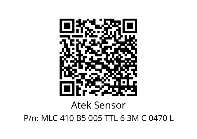   Atek Sensor MLC 410 B5 005 TTL 6 3M C 0470 L