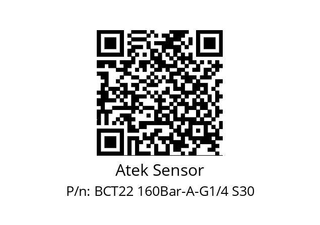   Atek Sensor BCT22 160Bar-A-G1/4 S30