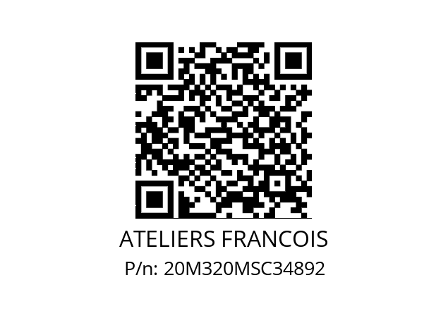   ATELIERS FRANCOIS 20M320MSC34892