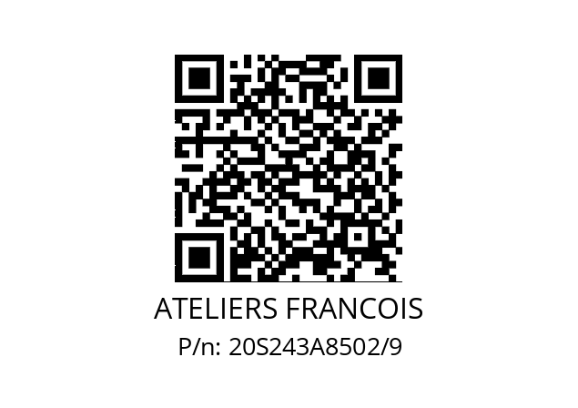   ATELIERS FRANCOIS 20S243A8502/9