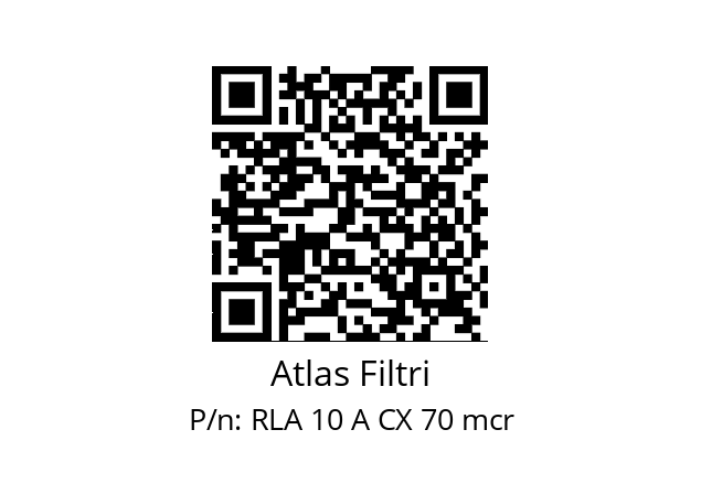   Atlas Filtri RLA 10 A CX 70 mcr