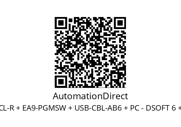   AutomationDirect EA9-T7CL-R + EA9-PGMSW + USB-CBL-AB6 + PC - DSOFT 6 + DS-DSCBSL