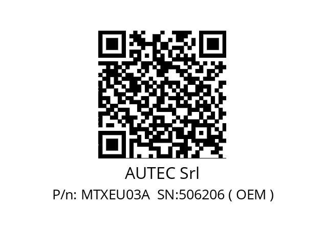   AUTEC Srl MTXEU03A  SN:506206 ( OEM )