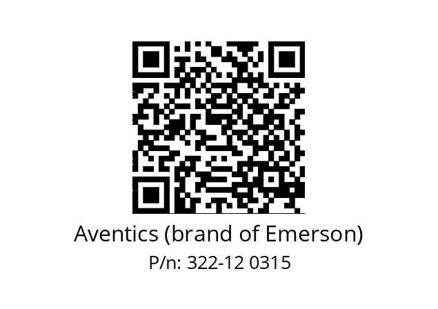   Aventics (brand of Emerson) 322-12 0315