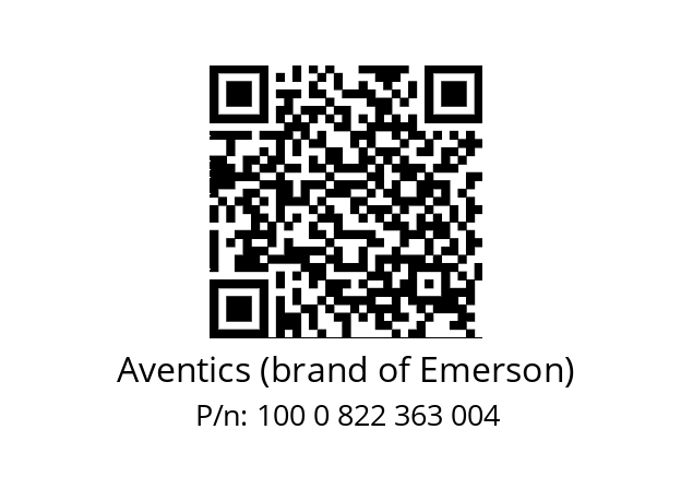   Aventics (brand of Emerson) 100 0 822 363 004