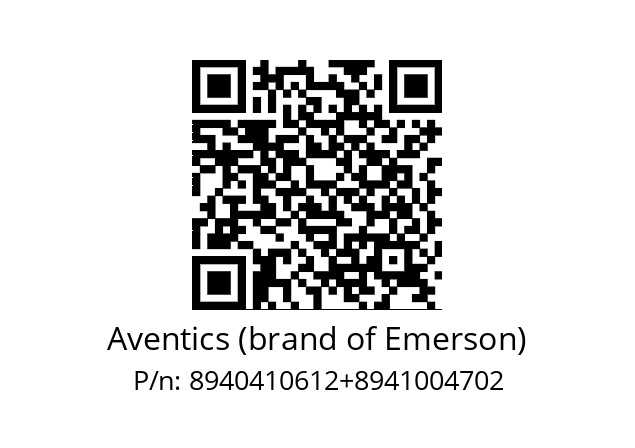   Aventics (brand of Emerson) 8940410612+8941004702