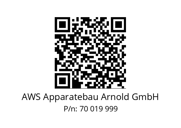   AWS Apparatebau Arnold GmbH 70 019 999