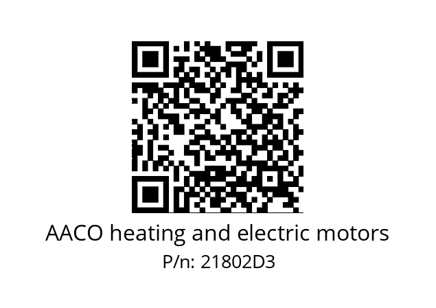   AACO heating and electric motors 21802D3