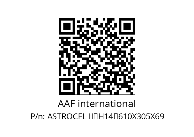   AAF international ASTROCEL II	H14	610X305X69