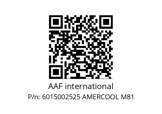   AAF international 6015002525 AMERCOOL M81