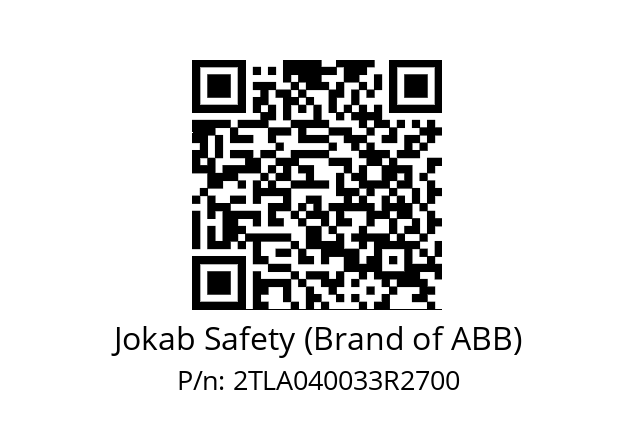   Jokab Safety (Brand of ABB) 2TLA040033R2700