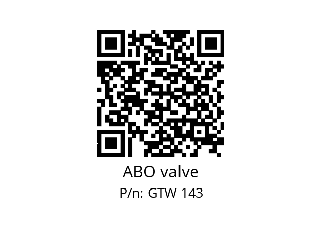   ABO valve GTW 143