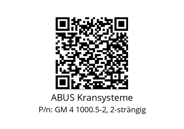   ABUS Kransysteme GM 4 1000.5-2, 2-strängig