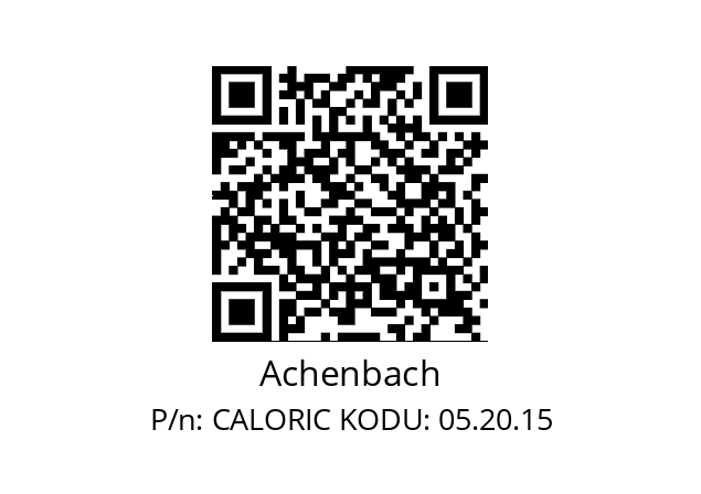   Achenbach CALORIC KODU: 05.20.15