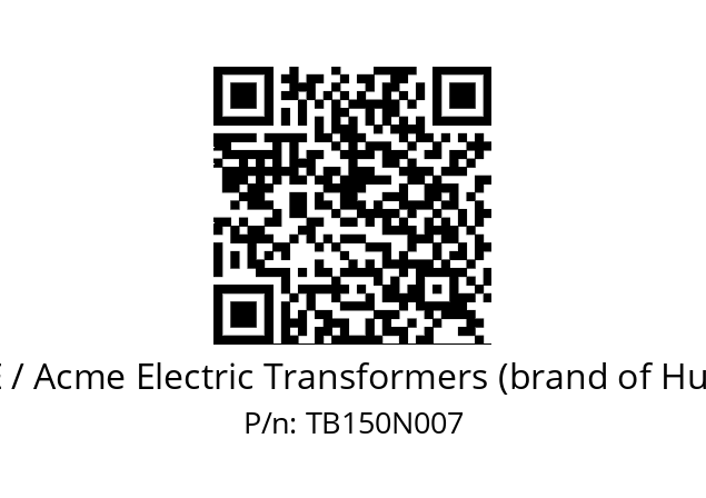   ACME / Acme Electric Transformers (brand of Hubbell) TB150N007