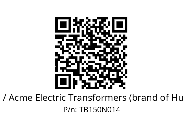   ACME / Acme Electric Transformers (brand of Hubbell) TB150N014