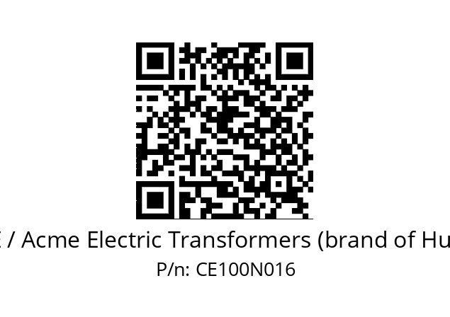   ACME / Acme Electric Transformers (brand of Hubbell) CE100N016