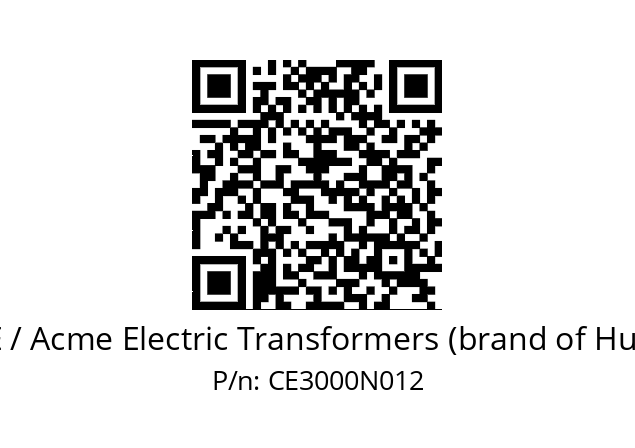   ACME / Acme Electric Transformers (brand of Hubbell) CE3000N012