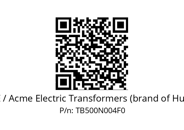   ACME / Acme Electric Transformers (brand of Hubbell) TB500N004F0