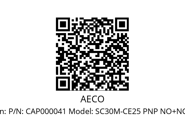   AECO P/N: CAP000041 Model: SC30M-CE25 PNP NO+NC K