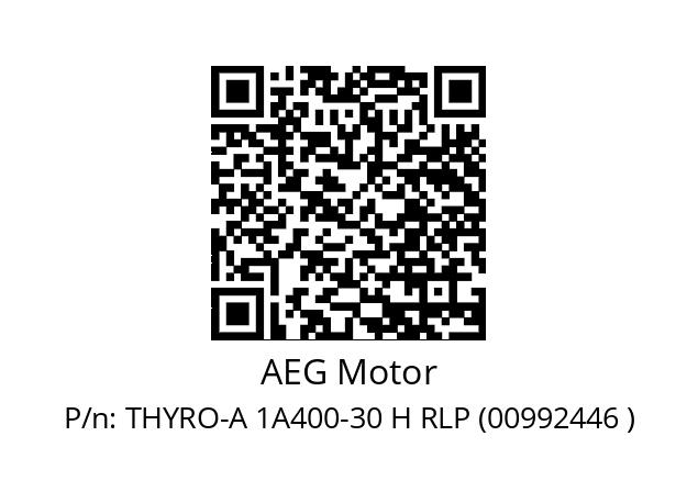   AEG Motor THYRO-A 1A400-30 H RLP (00992446 )