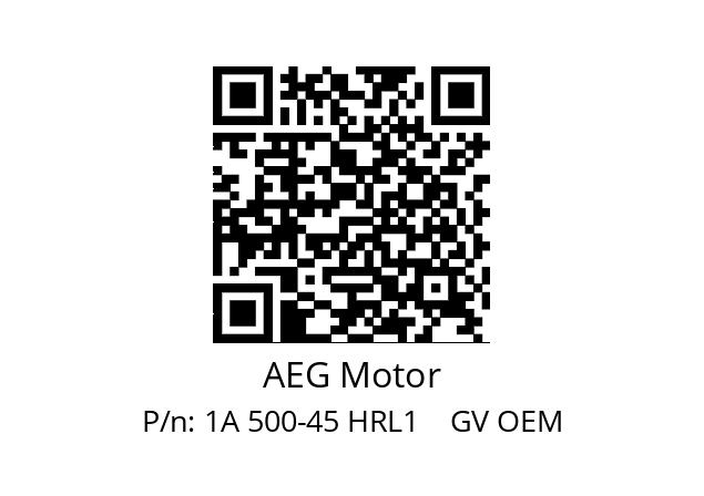   AEG Motor 1A 500-45 HRL1    GV OEM