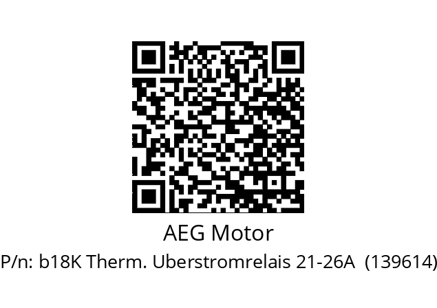   AEG Motor b18K Therm. Uberstromrelais 21-26A  (139614)