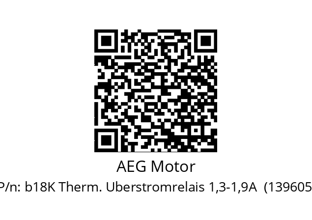   AEG Motor b18K Therm. Uberstromrelais 1,3-1,9A  (139605)